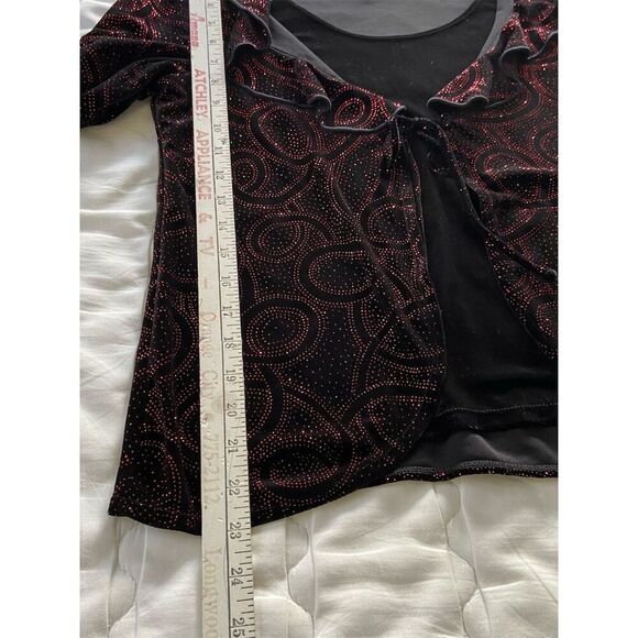 Notations Black Velvet With Red Paisley Top Whimsygoth Dark Romantic Witchy - Picture 12 of 13